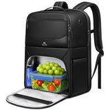 MATEIN Lunch Backpack for Men, Waterproof PU-coated Work Backpack with Lunch Compartment, Large 17 Inch Laptop Back Pack Lunchbox, Insulated Cooler Bag for Office Commute, Gifts for Work