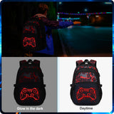 DIGOBAY Boys Backpack for School, 3PCS Cool Luminous Gamer Backpack for Boys with Lunch Box Pencil Case, Kids Backpacks Bookbag for Teen Boy Elementary Middle High School with USB Charging Port