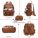 AGLOD Leather Backpack Purse for Women Designer Ladies Shoulder Bag Fashion Faux Work Travel Daypack
