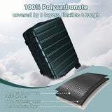 QIMER Carry on Luggage, PC Hard Shell Suitcase 22x14x9 Airline Approved TSA Lock YKK Zippered Double Spinner Wheels Lightweight Travel for Men and Women, 20 Inch Green