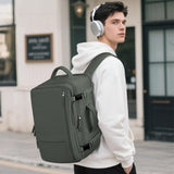 Beraliy Travel Backpack for Men Women, Carry On Backpack, 16 Inch Laptop Backpack, Waterproof Hiking Backpack, Casual Outdoor Daypack College Bag, Olive-green