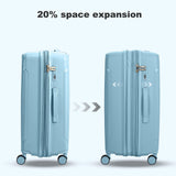 Nazhura Luggage Set, 3-Piece Hardside Suitcase Set, 20-inch Carry On, 24-inch, 28-inch Luggage (Blue)