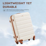 Suitour 4 Piece Luggage Sets, Hard Shell Suitcase Set with Spinner Wheels 16 20 24 28inch Travel Sets(Beige Tan)
