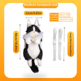 Chongker Stuffed Realistic Cat Plush Backpack, Soft Cat Shaped Backpack with Detachable Straps, Cute Purse Enough Room to Hold Keys, Wallet & Cosmetics, Ideal Gift for Girls,Black