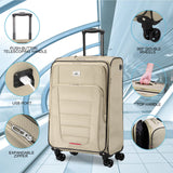 Verdi Travel Carry On Luggage with Spinner Wheels Softshell Lightweight Expandable 20 Inch Suitcase with USB Charging Port and 8-wheel Spinners Carryon Bag