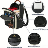 MATEIN Mini Backpack Purse for Women, Fashion Small Purse Backpack, Waterproof Casual Daily Cute Shoulder Bag Ladies Handbags for Travel Work College, 2pcs Sets, Black-Beige