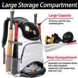 MERALIAN Baseball Bag Backpack,Lightweight Softball Bag with Shoe Compartment for Baseball, T-Ball & Softball Equipment & Gear. (WHITE)