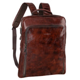 Banuce Full Grain Italian Leather Backpack for Men Laptop Backpack for Business Work Travel with Luggage Strap and Adjustable Strap Vintage Brown