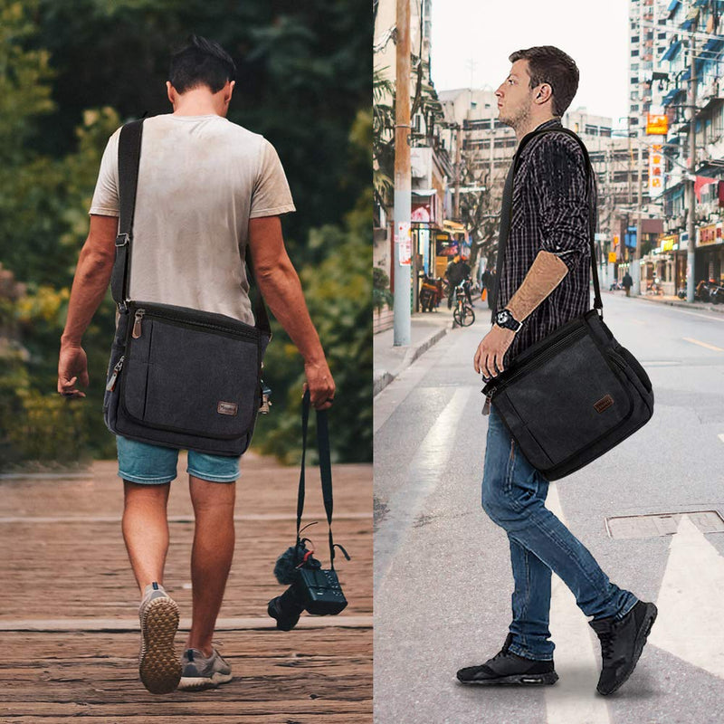 Canvas Backpack for Men Women, Vintage Rucksack Fits Most 15.6 Inch Laptop, Bookbag with USB Charging Port