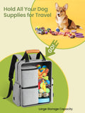Dog Travel Bag All-in-One Set: DELOMO 25L Airline Approved Dog Travel Backpack with 2 Food Containers + 2 Collapsible Bowls + 1 Waterproof Mat for Weekend to Week-Long Pet Travel, Camping, Road Trips