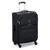 DELSEY PARIS Sky Max 2.0 Softside Expandable Luggage with Spinner Wheels, Black, Checked-Medium, 24 Inch