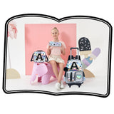 Meetbelify Rolling Backpack for Girls Backpack with Wheels for Elementary Student Kids School Bag with Lunch Box Pencil Case for Girls Ages 6-8 Years Old Black A