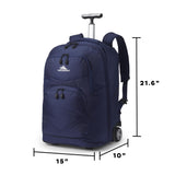 High Sierra Freewheel Pro Wheeled Laptop Backpack Bookbag for Travel or Work with Rotating Handle and Padded Laptop Sleeve, True Navy