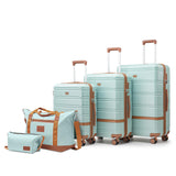 NEISIA Luggage Sets 3 Piece with spinner wheels, PC+ABS Hard Shell Travel Luggage,Lightweight Carry-on suitcases with TSA Lock,YKK Zippers (Green)