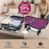 Cambond Compression Packing Cubes for Travel - 4 Pack Lightweight Expandable Luggage Packing Organizers Travel Essentials Accessories Bags Compression Cubes Space Saver for Carry on Suitcases, White