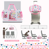 Esteemly Kid's Luggage Set 3 Piece Suitcase Set 16" Hardside Luggage with Spinner Wheels Girls Carry on Toddler Travel Rolling Suitcase with Duffle Bag Neck Pillow Airline Approved