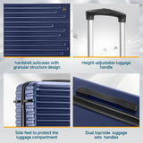 Hoteel Luggage Sets 5 Piece, 4-Year Warranty, Carry-On Luggage with Dual-Spinner Wheels, PC+ABS Hardside Suitcase Set with TSA Lock, Durable Large Suitcase, Dark Blue(20/24/28/DB/TB)