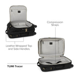 TUMI - Voyageur Leger 4 Wheeled Luggage - Women's Lightweight and Spacious, Sleek Silhouette, Durable Premium Suitcase - 21.8" International Expandable Carry-On, Black with Gold Hardware