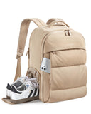 BAGSMART 30L Travel Backpack for Women, Carry on Backpack for Airplanes, Gym Backpack with Shoe Compartment, Lightweight Travel Bag Fits 15.6 Inch, Water-Resistant, Desert