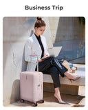 BAGSMART Carry On Luggage 22x14x9 Airline Approved with Spinner Wheels,100% PC Hardside Expandable Luggage with TSA Lock for Trips, 20 Inch Rolling Suitcases for Men Women,Pink