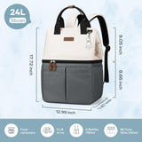 Maelstrom Cooler Backpack, 36 Cans Insulated Backpack Cooler, Soft Leakproof Double Deck Cooler Bag, Lightweight Lunch Backpack for Men & Women,Perfect for Beach Travel, Camping & Work (2.Beige-Gray)