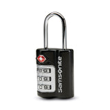 Samsonite 3-Dial Combination Lock, TSA Approved Travel Lock, Black