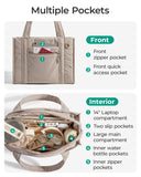 BAGSMART Boxy Tote Bag for Women, Crossbody Bag with Zipper, Crush Bow Purses for Travel Work College, Pink, Small