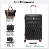 Hoteel luggage Sets 4 Piece Carry on Luaagae Suitcases with Spinner Whells & TSA Lock (4-YEAR WARRANTY), Carry on Suitcase ABS+PC Hard Shell Lightweight Travel Suitcases(13in/20in/DB/TB, Black)