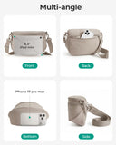 BAGSMART Small Crossbody Bags for Women，Puffer Cute Bum Bag with Pouch, Quilted Purse for Daily Travel College, Camel