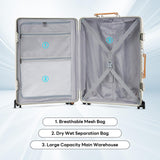 22 inch carry on luggage suitcase locks TAS approved Hardside Lightweight Suitcase with Cup Holder TSA Lock Carry On Luggage with USB Port Phone Holder suitcases with 360° 8 Double Spinner Wheels