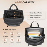 Marvolia PU Leather Backpack Purse for Women Large Fashion Designer Travel Backpack Ladies Shoulder Bag - Black