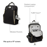 TUMI - Voyageur Atlanta Backpack - Travel Backpack for Women - For Business, Commute - Holds Up to 17" Laptop - Black - Gold Hardware