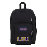 JanSport NCAA Officially Licensed Backpack, Lsu Tigers, Big Student with Padded 15-Inch Laptop Sleeve, 2 Compartment Computer Bag with Bottle Pocket & Haul Handle, Book Rucksack, Black