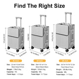 AIWEINY Zipperless Luggage, 22.4" x 15.4" x 9.4" Aviation Certified, Polycarbonate Aluminum Hardshell, Expandable Carry-On Luggage with Spinner Wheels, Hardshell Luggage, 20 Inch Cabin