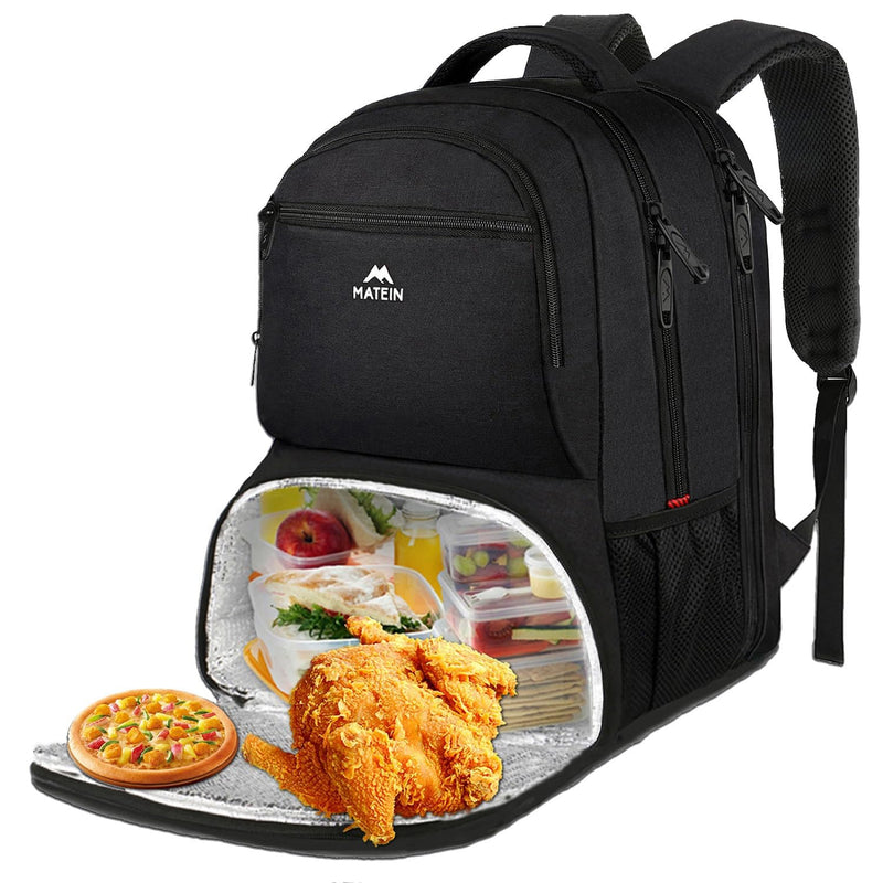 MATEIN Lunch Backpack for Men, 17 Inch Insulated Cooler Backpack with Lunch Compartment, Water Resistant Laptop Back Pack Computer Meal Prep Backpacks Mens Gifts Work Picnic College Travel