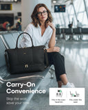 HOTOR Travel Duffel Bag - Weekender Bags for Women, Gym Tote Bags with Shoe Compartment, Carry On Overnight Bag with Toiletry Bag for Travel Essentials and Travel Accessories, Black, 13.4"×17.3"×7.9"