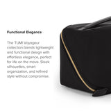TUMI - Voyageur Dallas Cosmetic Bag - Lay-Flat Travel Makeup Organizer - Packable Travel Kit - Black with Gold Hardware