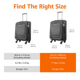 Amazon Basics 20" Carry-On Luggage, Softside Suitcase With TSA Lock, 8 Spinner Wheels, Telescoping Handle, Front Exterior Pocket, 3 Interior Pockets, Black
