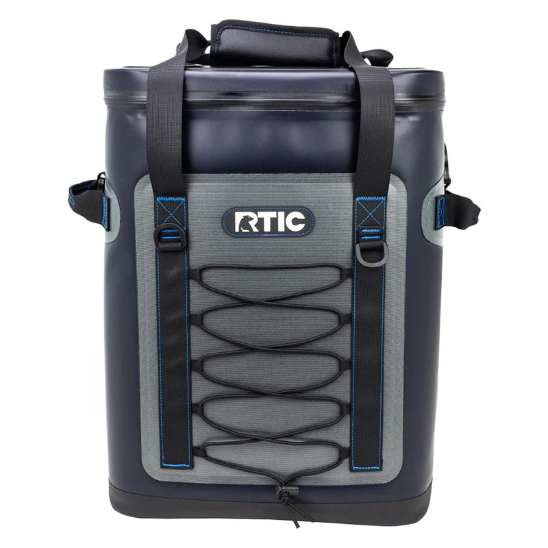 RTIC Backpack Cooler 36 Can, Insulated Portable Soft Cooler Bag Waterproof for Ice, Lunch, Beach, Drink, Beverage, Travel, Camping, Picnic, Car, Hiking, Blue/Grey