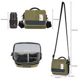 Besnfoto Camera Bag Small Crossbody Camera Shoulder Bag Purse Waterproof Canvas Cute Compact Camera Messenger Bag Case for Mirrorless DSLR SLR Women and Men