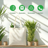 MOLOVA 1-200 Pack Available Premium Canvas Reusable Tote Gift Bags,Made of Natural Canvas with Handle,Work,DIY,Shopping(1 Pack)