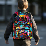 Video Game Backpack for Boys School Backpack for Kids Boys Girls Game Bookbag for Children Teens Elementary Middle School Students Bookbag Ages 6-18 Adjustable Large Capacity Gaming Backpacks