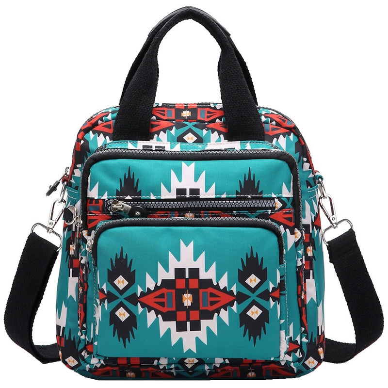 O-TBOST Western Boho Backpack for Women Convertible Mini Backpack Shoulder Handbag Purses (Green)