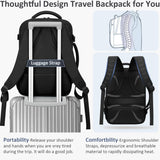 Tenot Travel Backpack for Women Men Carry on Flight Approved Lightweight 15.6 Inch Laptop Backpack Duffle College Business Work Weekender Hiking Travel Essentials Suitcase Backpack Black