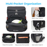 Terrete Cooler Backpack, 30 Cans Backpack Coolers Insulated Leak Proof, Large Double Deck Cooler Backpack for Travel, Camping, Picnic - Black