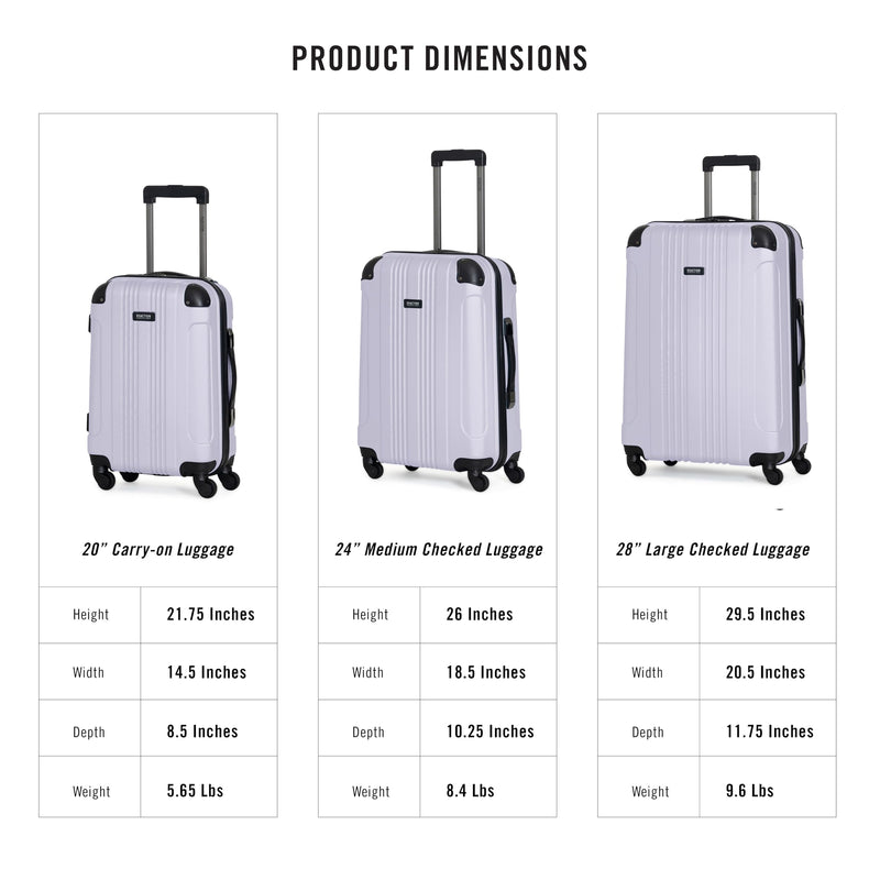 Kenneth Cole REACTION Out of Bounds Lightweight Hardshell 4-Wheel Spinner Luggage, Lavender, 20-Inch Carry On
