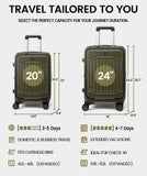 LOVEVOOK Carry On Luggage 22x14x9 Airline Approved, Expandable Hard Shell Suitcase with Spinner Wheels, USB Charging Port & Front Pocket, PC Hardside Rolling Luggage with TSA Lock for Travel