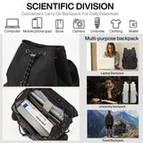 mixi Travel Laptop Backpack for Women & Men Carry On Backpack fits 16'' Laptop, Waterproof Lightweight Casual Hiking Weekender Bags Rucksack,17 Inch, Knight Black