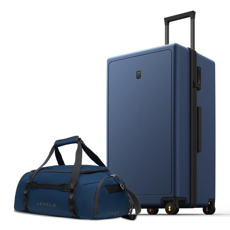 LEVEL8 Luminous 28 Inch Trunk Luggage with Water Resistant Travel Duffle Bag