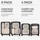 Aerotrunk Compression Packing Cubes for Travel - Luggage Organizer Bags - Double Zipper Packing Cubes for Suitcases (4-Pack, Beige)